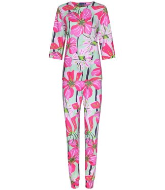 Pastunette ladies 3/4 sleeve pyjama with cuffs 'floral moments'