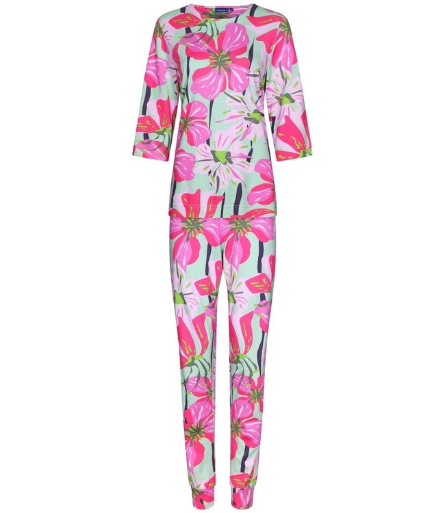 Pastunette dames pyjama met 3/4 mouwen en 'floral moments'