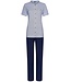 ladies short sleeve full button cotton pyjama set 'geometric diamond'