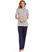 ladies short sleeve full button cotton pyjama set 'geometric diamond'