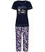 Rebelle dames pyjama van biologisch katoen met korte mouwen en capri broek 'forever bike flowers'