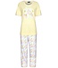 Pastunette dames pyjama met korte mouwen van biologisch katoen 'blossoms yellow'