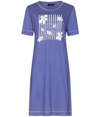 Pastunette dames nachthemd van biologisch katoen met korte mouwen 'flowery stripes'