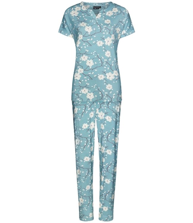 Pastunette Deluxe luxe dames pyjama met korte mouwen 'summer blossom'