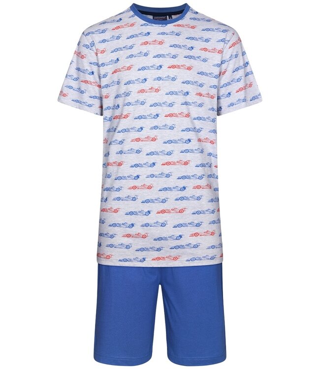 Pastunette jr boys short sleeve cotton shorty set 'sporty racecar'