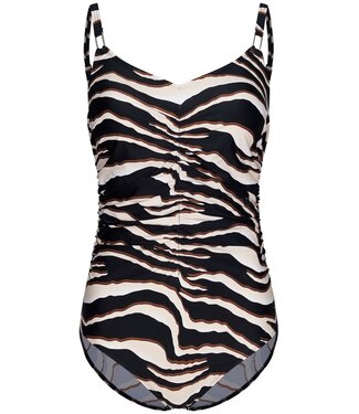 Pastunette Beach black soft cup swimming costume with adjustable straps 'beach safari'