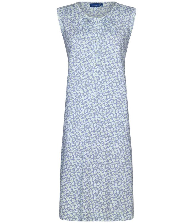 Pastunette ladies sleeveless nightdress with buttons 'flowery blue'