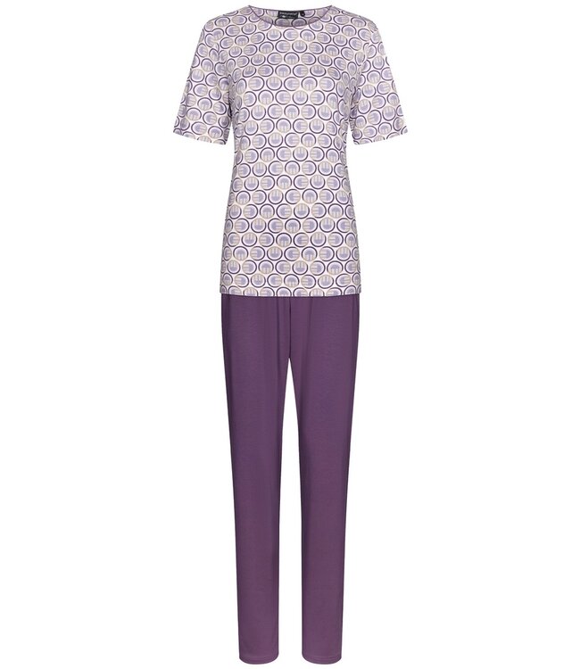 Pastunette Deluxe ladies short sleeve viscose-mix luxury pyjama set 'graphic circles'