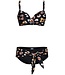 Pastunette Beach zwarte dames beugelbikiniset met verstelbare bandjes 'floral animal'