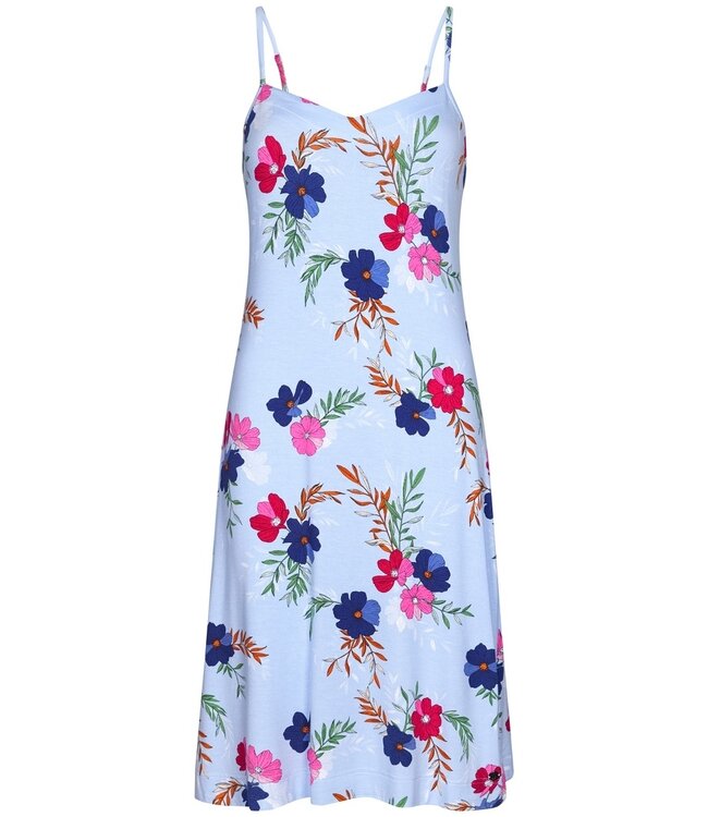 ladies luxury spaghetti dress with adjustable straps 'pretty garden flowers'