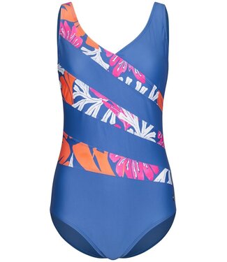 Pastunette Beach lavendelblauw badpak met soft cups 'coral beach twist'