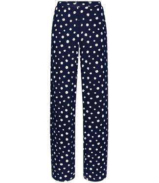 Pastunette Beach long dark blue beach pants with pockets 'dotty chic'