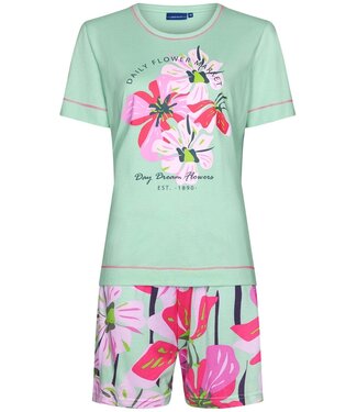 Pastunette groene dames shorty set 'floral moments'