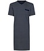 Pastunette for Men donkerblauw katoen-modal heren nachthemd met v-hals, korte mouwen 'symmetrische vormen'