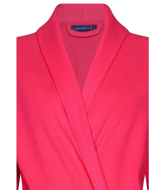 ladies pink microwaffle-cotton morning gown with shawlcollar 'summer moments'