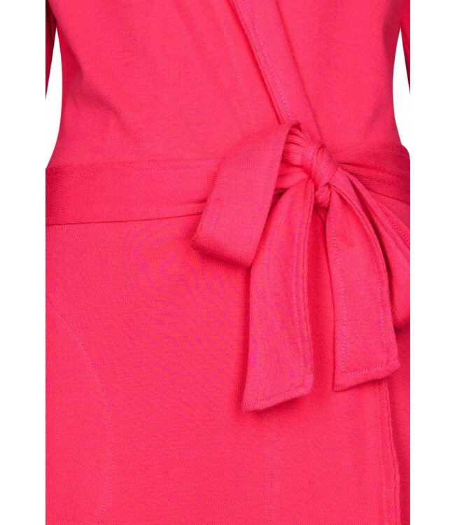 ladies pink microwaffle-cotton morning gown with shawlcollar 'summer moments'