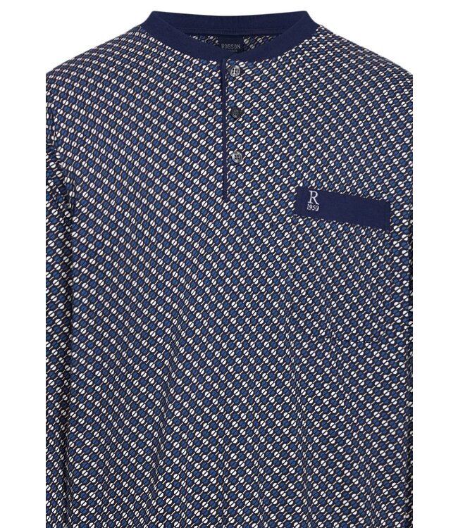 men's long sleeve cotton single jersey pyjama set with buttons 'groovy link'