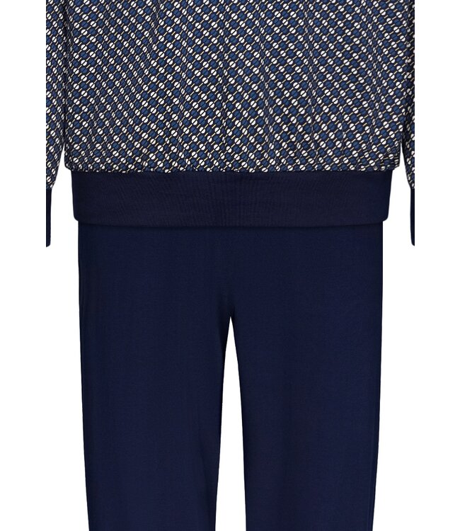 men's long sleeve cotton single jersey pyjama set with buttons 'groovy link'