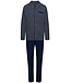 Pastunette for Men mens full button cotton-modal dark blue pyjama set 'symmetrical shapes'
