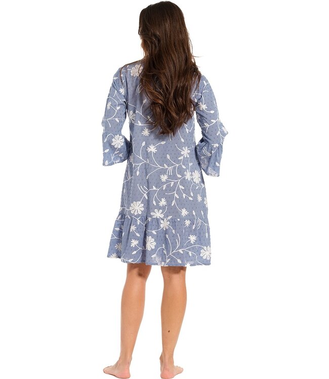 light blue cotton beach dress 'floral frills'