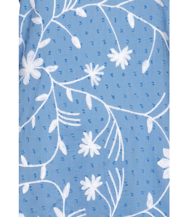 light blue cotton beach dress 'floral frills'