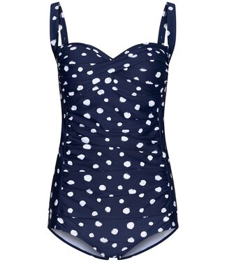 Pastunette Beach soft cup underwire dark blue tankini set with adjustable straps 'dotty chic'