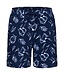 Pastunette Beach dark blue swim shorts with elasticated tie-waist 'crane birds'
