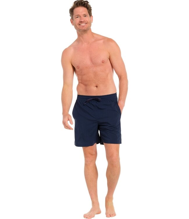 donkerblauwe zwemshort voor heren met elastische taille met koord 'deep blue'