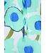 ladies lightweight 'see through' beach shirt with flared sleeve 'beach blue blooms'