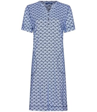 Pastunette ladies short sleeve cotton nightdress with buttons 'flower fan'