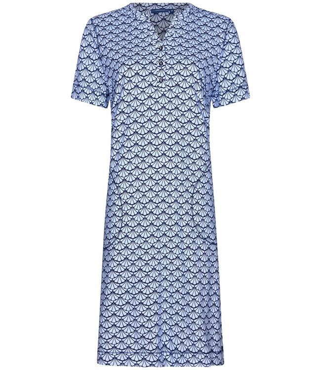 Pastunette ladies short sleeve cotton nightdress with buttons 'flower fan'