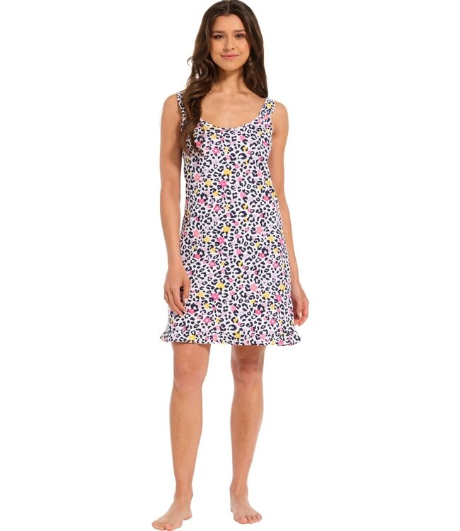 ladies wide strap organic cotton summer nightdress 'hidden chic flower'