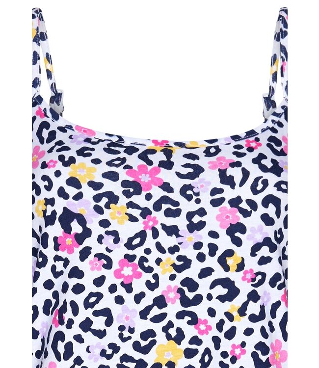 zomers dames nachthemd van biologisch katoen met brede bandjes 'hidden chic flower'