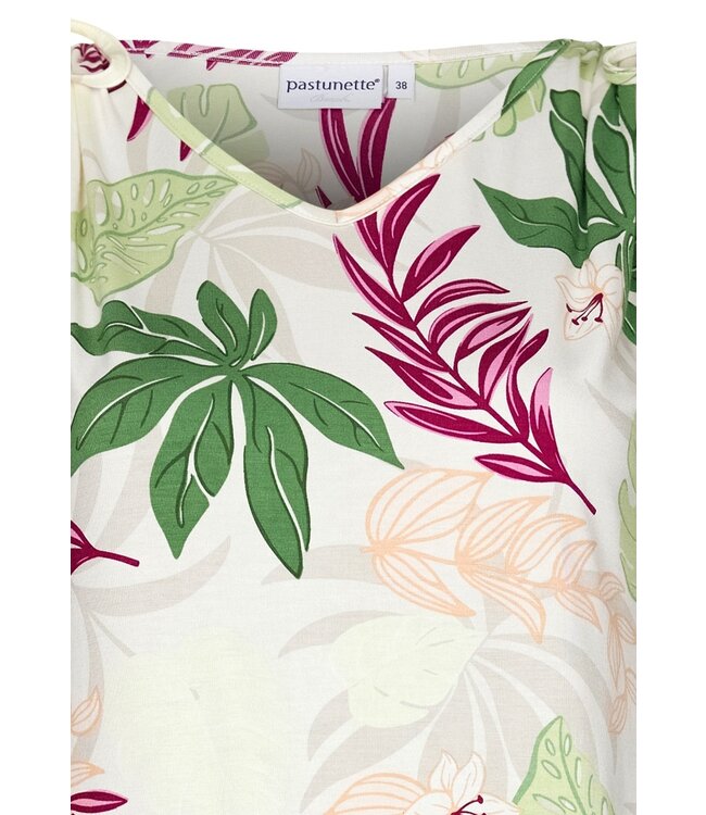 Strandjurk met V-hals, kapmouwen en verstelbare strikbanden 'holiday vibe'