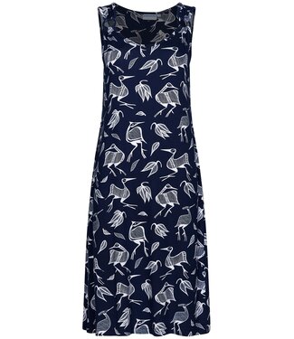 Pastunette Beach dark blue sleeveless beach dress 'crane birds'