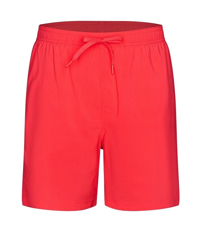 Pastunette Beach red swim shorts with elasticated tie-waist 'coral red'