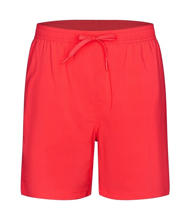 red swim shorts with elasticated tie-waist 'coral red'