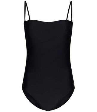 Pastunette Beach black soft cup swimsuit with adjustable straps 'chic black sparkle '