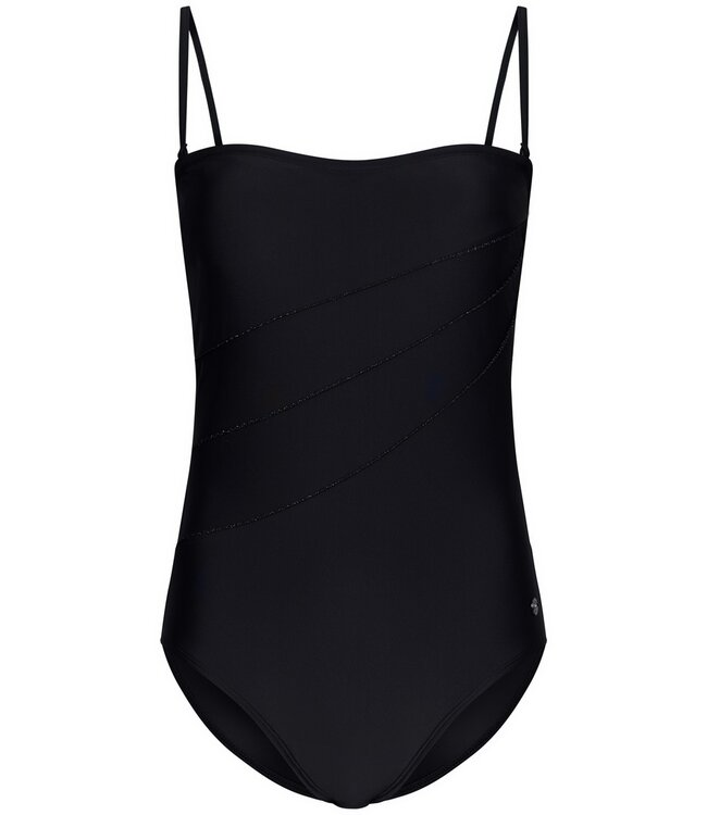 Pastunette Beach black soft cup swimsuit with adjustable straps 'chic black sparkle '