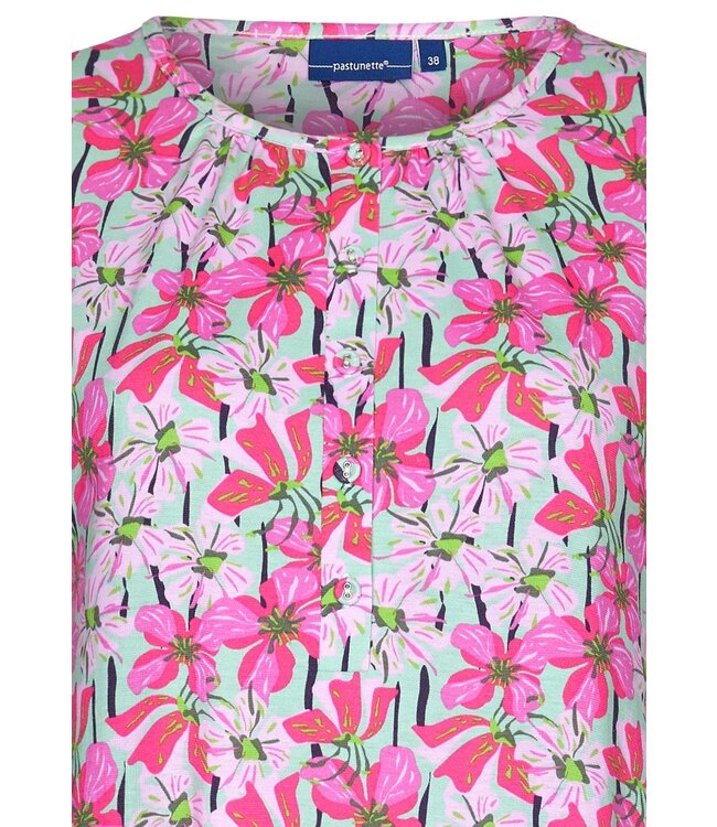 ladies short sleeve cotton nightdress with buttons 'floral moments'