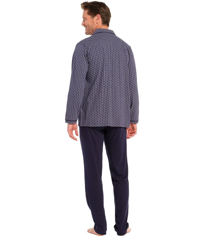 men's full button long sleeve cotton pyjama set  'groovy geometric'