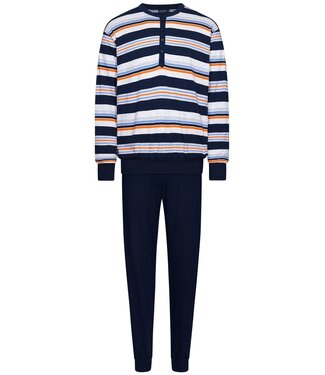 Pastunette for Men gestreepte heren pyjama met lange mouwen, knopen en lange broek met boorden 'cool stripes'