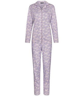 Pastunette Deluxe ladies full button long sleeve cotton-modal luxury pyjama 'graphic circles'