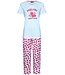 Rebelle ladies stripey short sleeve cotton single jersey 3/4 pyjama set 'sweet raspberry'