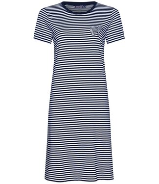Rebelle ladies stripey short sleeve cotton single jersey nightdress 'at the zoo'