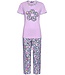 ladies short sleeve organic cotton lilac summer 3/4 pyjama set 'hidden chic flower'
