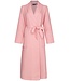 ladies pink cotton-mix wrap-over morninggown with shawlcollar 'waffle design'