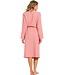 ladies pink cotton-mix wrap-over morninggown with shawlcollar 'waffle design'
