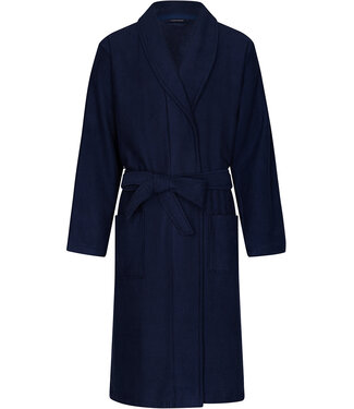 Pastunette for Men mens dark blue wrap-over bamboo-mix bathrobe