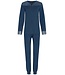 Pastunette Premium luxe blauwe modal-mix pyjama met lange mouwen 'dewdrops & lace'